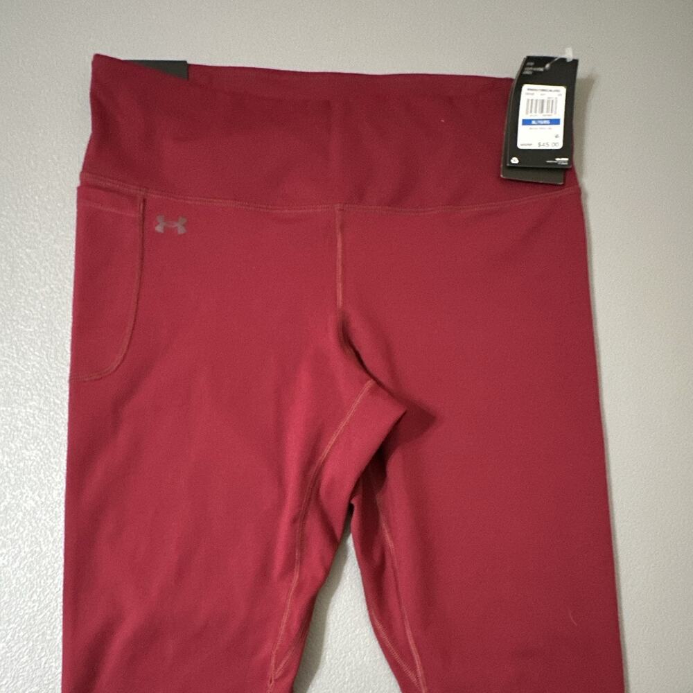 Under Armour UA Motion Women's XL Dark Red High Rise Ankle Leggings Media Pocket